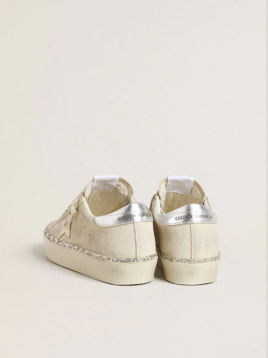 Hi Star in suede con stella e talloncino in pelle laminata argento