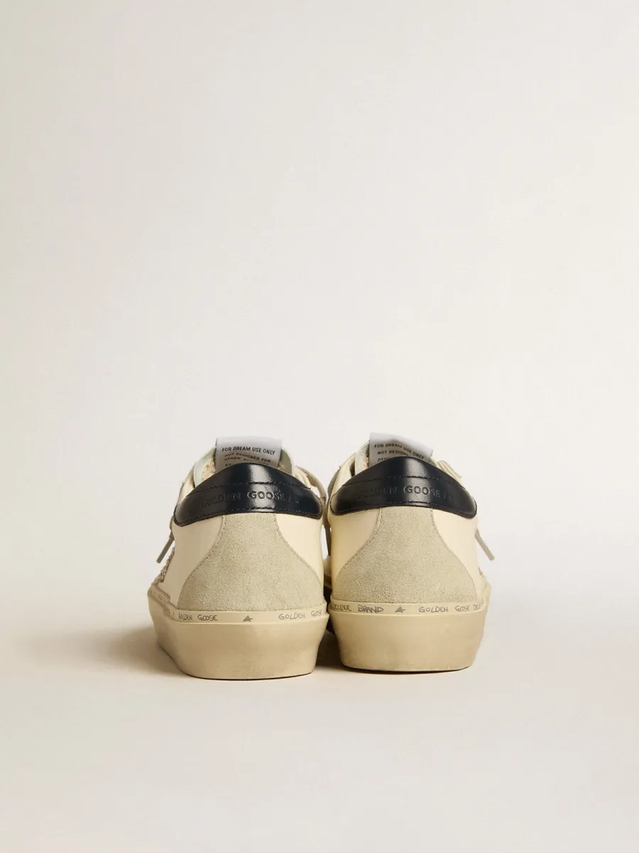 Hi Star in nappa con stella in cristalli Swarovski e talloncino in pelle blu scuro