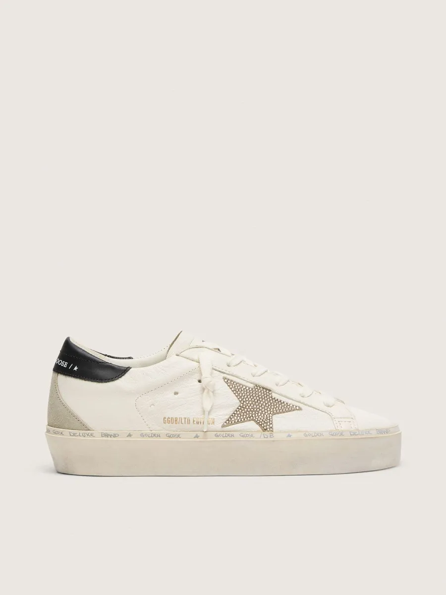 Hi Star  con stella in cristalli Swarovski e talloncino in pelle nera