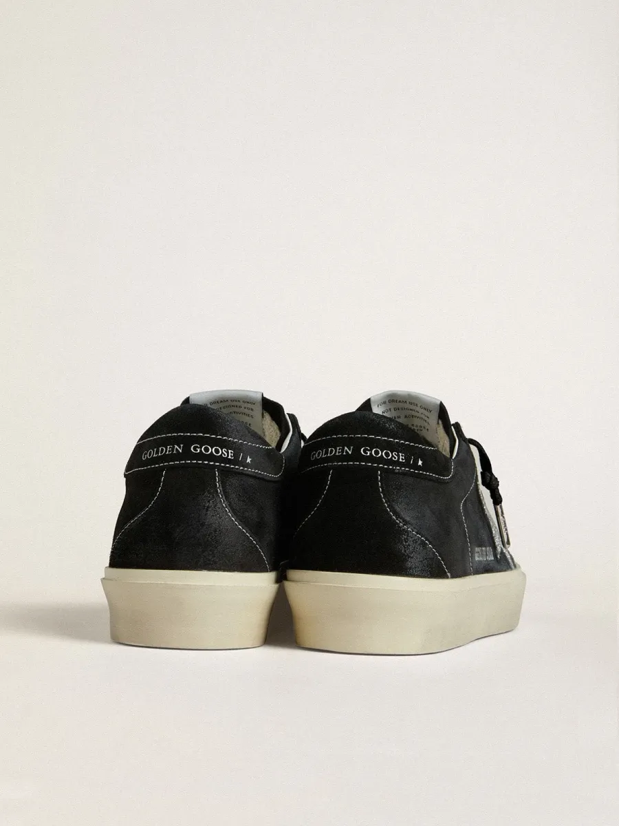 Hi Star Donna in suede nero con stella in cristalli Swarovski color argento