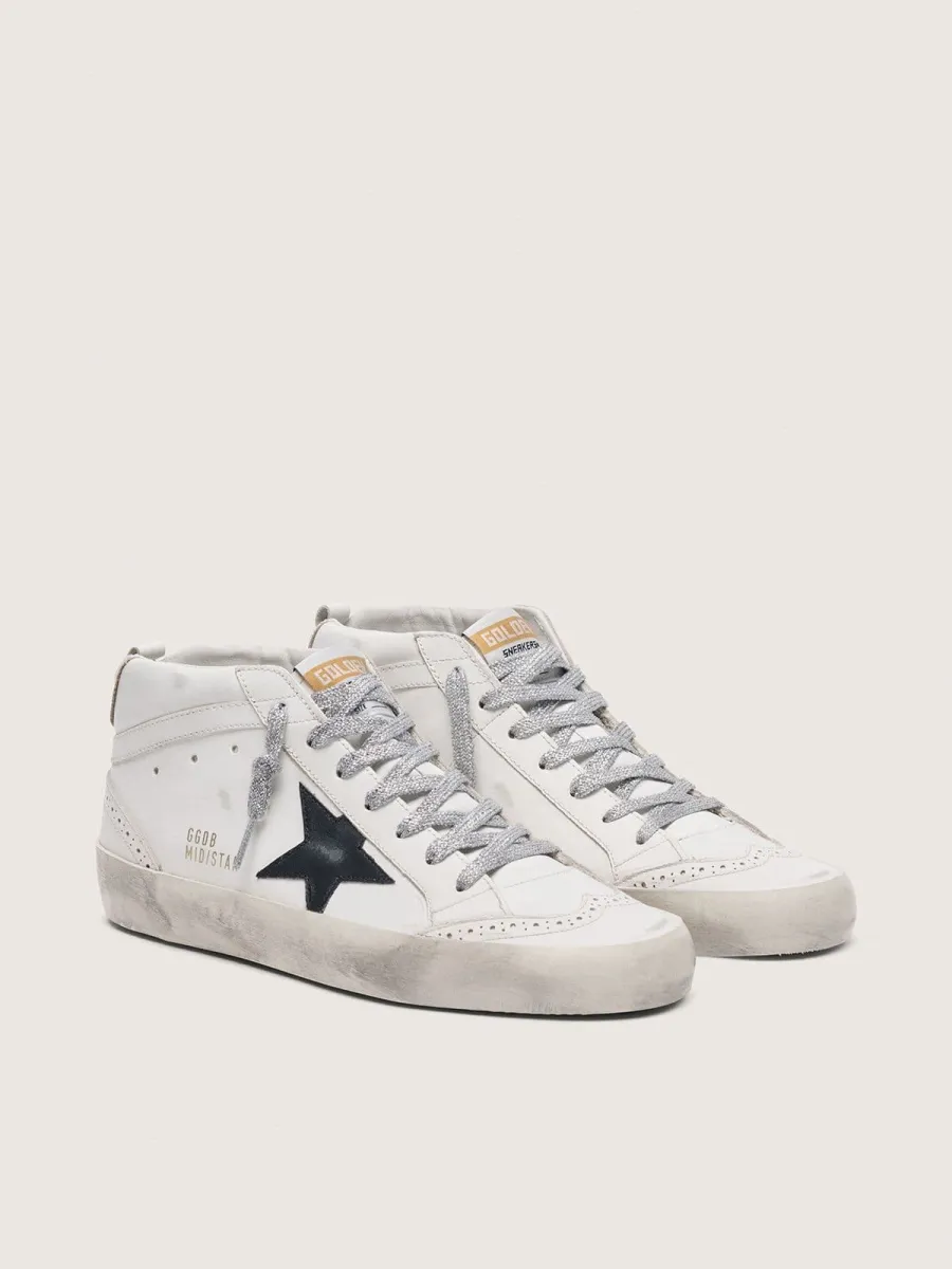 Mid Star Donna con talloncino laminato e lacci glitter