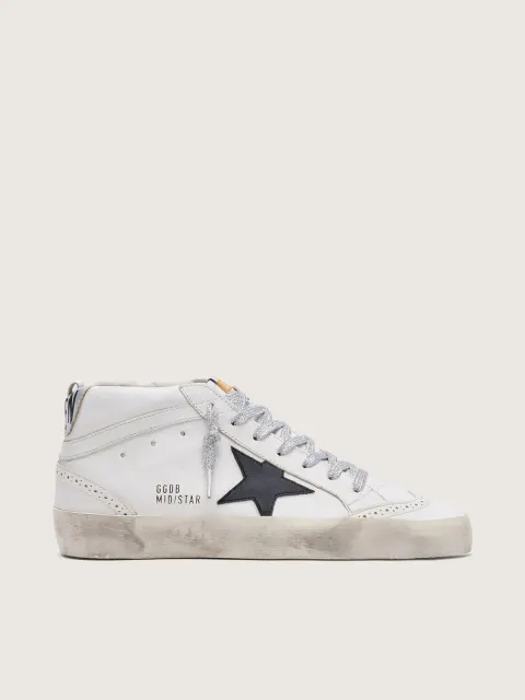 Mid Star Donna con talloncino laminato e lacci glitter
