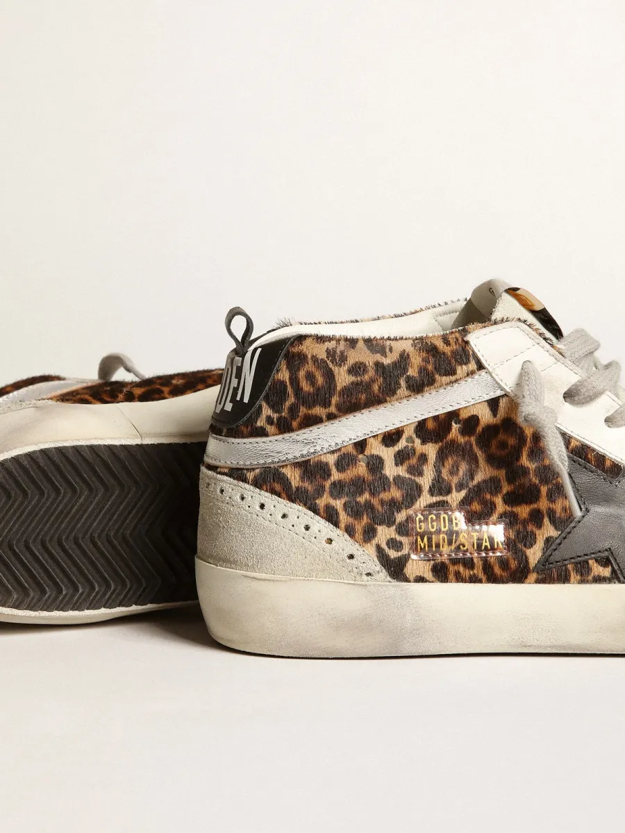 Mid Star Donna in cavallino leo con stella nera e virgola argento