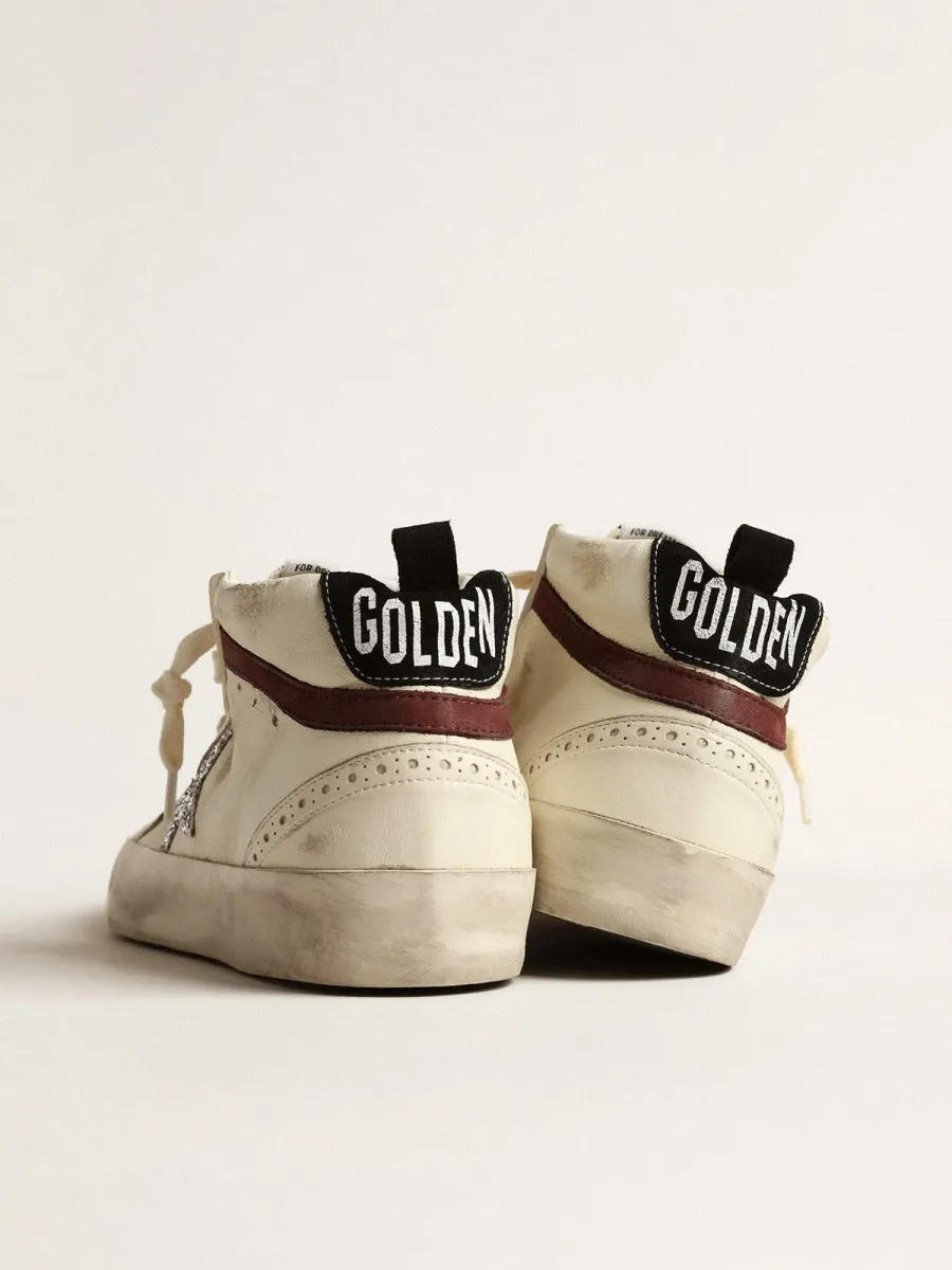 Mid Star LTD in nappa bianca con stella in glitter argento
