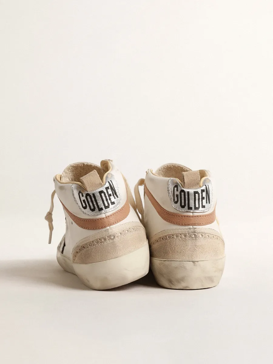 Mid Star  in nappa con stella in glitter e virgola in pelle nude