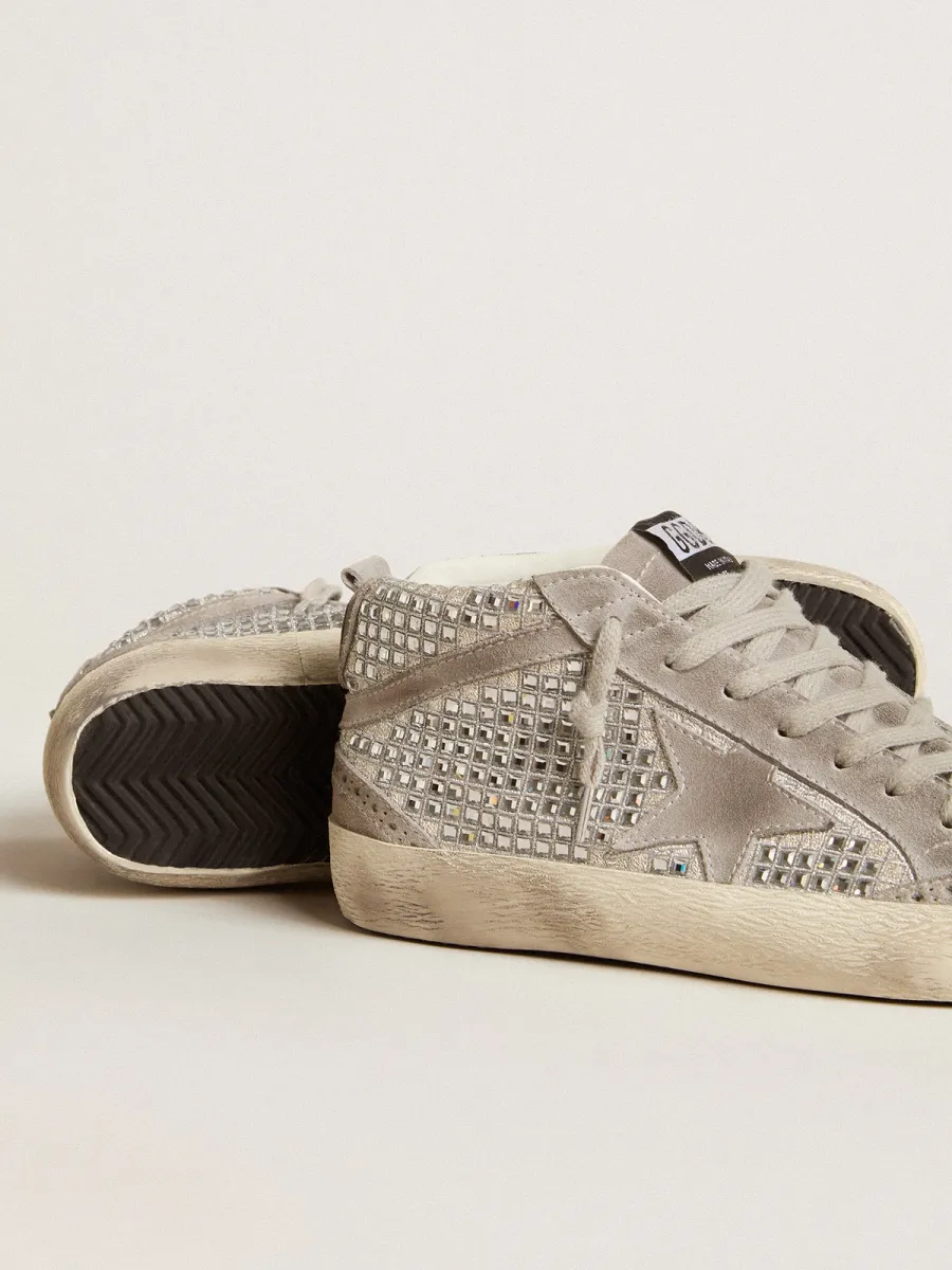 Mid Star in suede argento con cristalli Swarovski e stella in suede