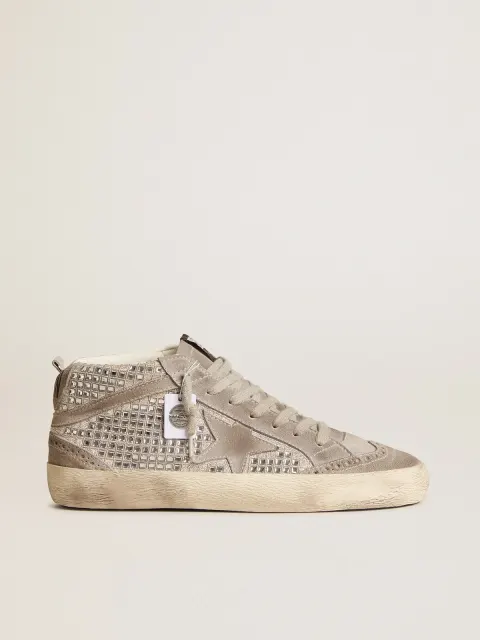 Mid Star in suede argento con cristalli Swarovski e stella in suede
