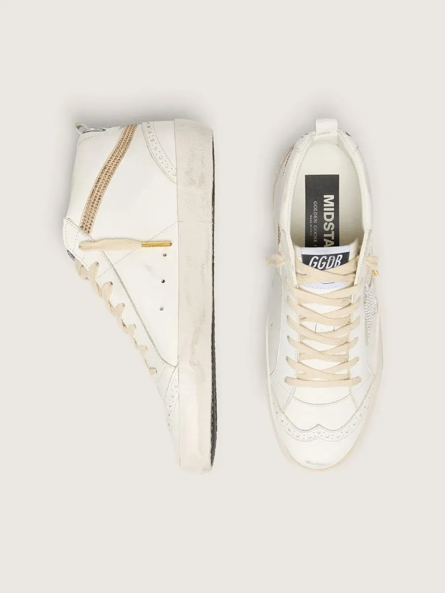 Mid Star  con stella e virgola in suede con cristalli Swarovski