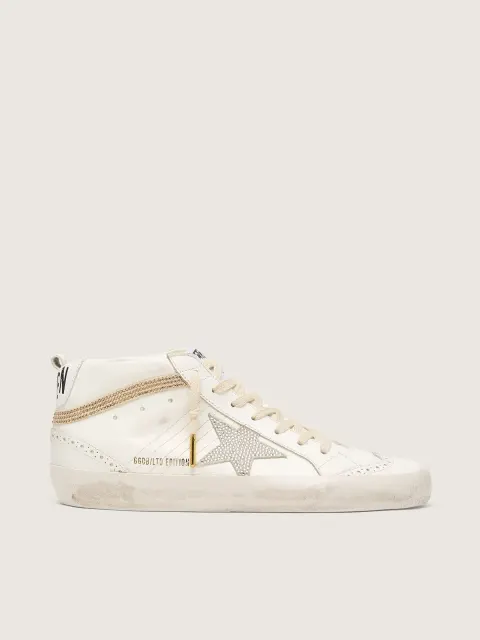 Mid Star  con stella e virgola in suede con cristalli Swarovski