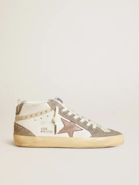 Mid Star Donna in nappa e suede con stella in pelle laminata marrone chiaro