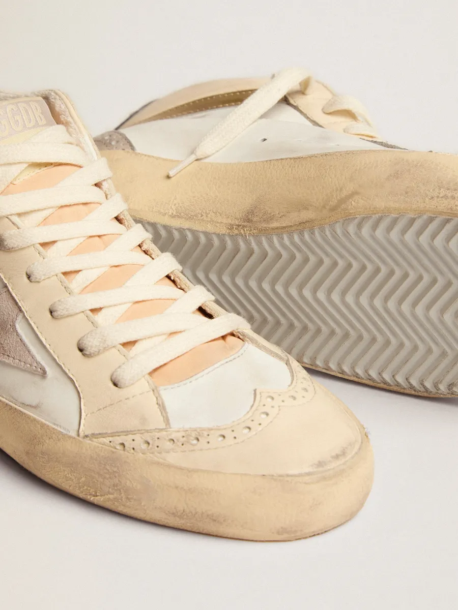 Mid Star Donna con stella in suede grigio chiaro e virgola dorata