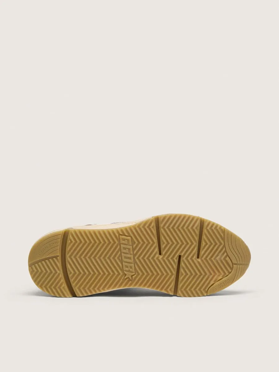 Running Sole  Donna in nappa e suede marrone con stella in cristalli Swarovski