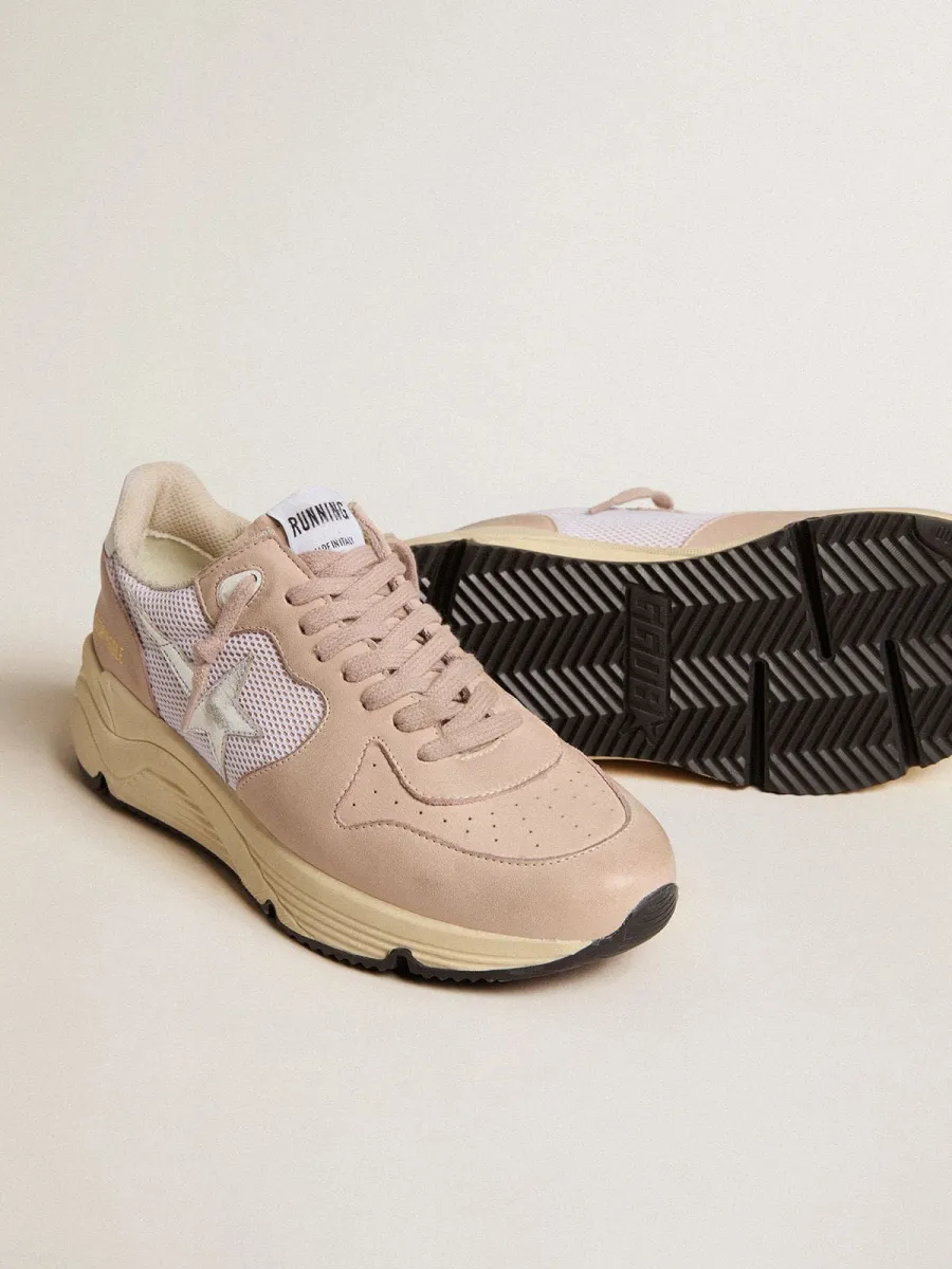 Running Sole Donna in rete e nabuk con stella in pelle laminata argento