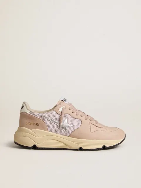 Running Sole Donna in rete e nabuk con stella in pelle laminata argento