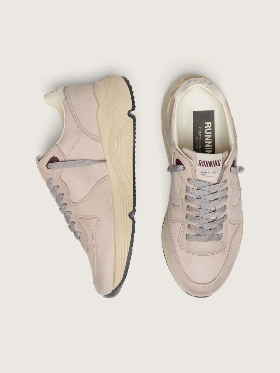 Running Sole donna in pelle rosa cipria con stella argento