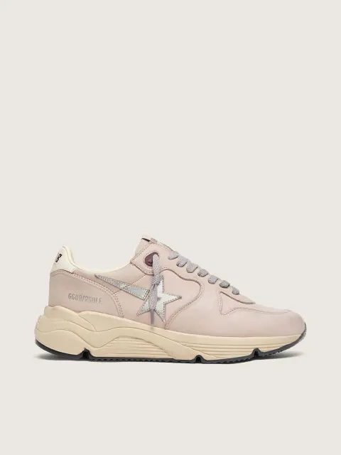 Running Sole donna in pelle rosa cipria con stella argento