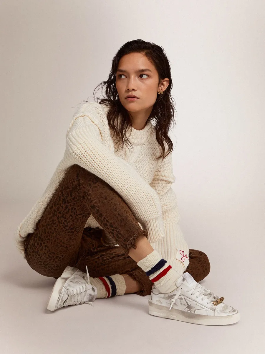 Sneakers Stardan bianche in pelle trattamento lived-in