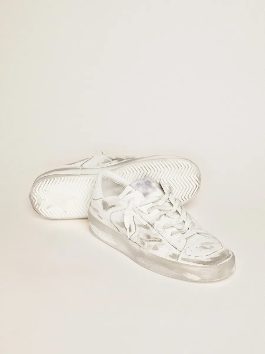 Sneakers Stardan bianche in pelle trattamento lived-in