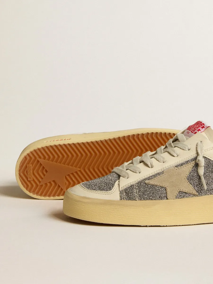 Stardan Donna in suede con stella sabbia e inserti in cristalli Swarovski argento