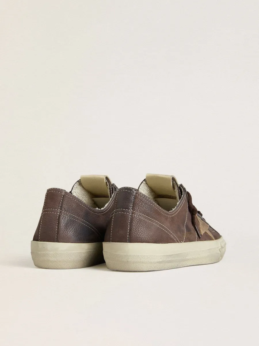 V-Star Donna in nabuk marrone con stella in suede color tabacco