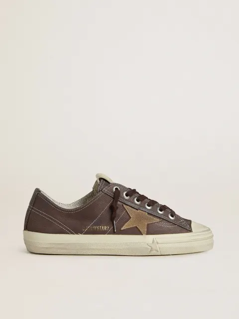 V-Star Donna in nabuk marrone con stella in suede color tabacco