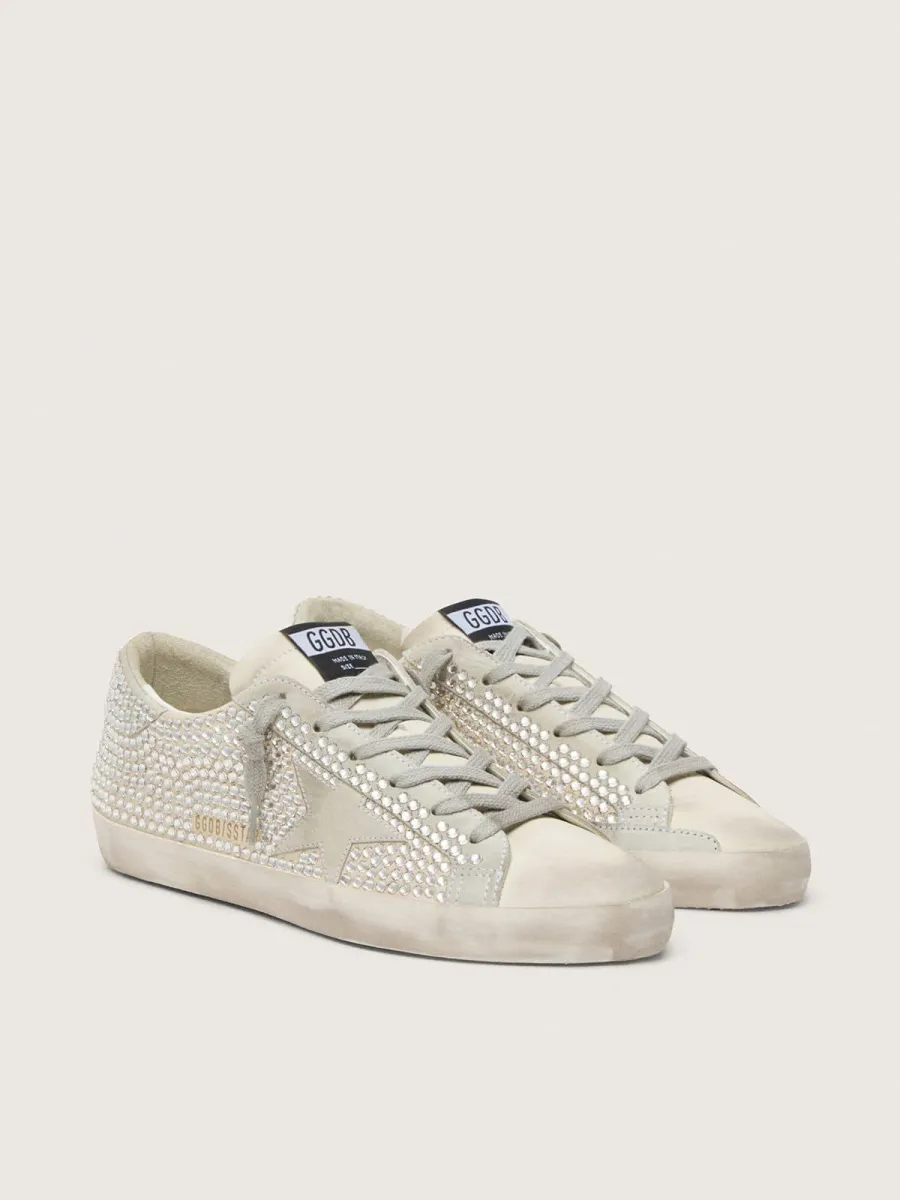 Super-Star in nabuk con cristalli Swarovski e stella in suede ghiaccio