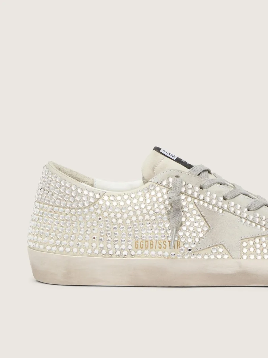 Super-Star in nabuk con cristalli Swarovski e stella in suede ghiaccio