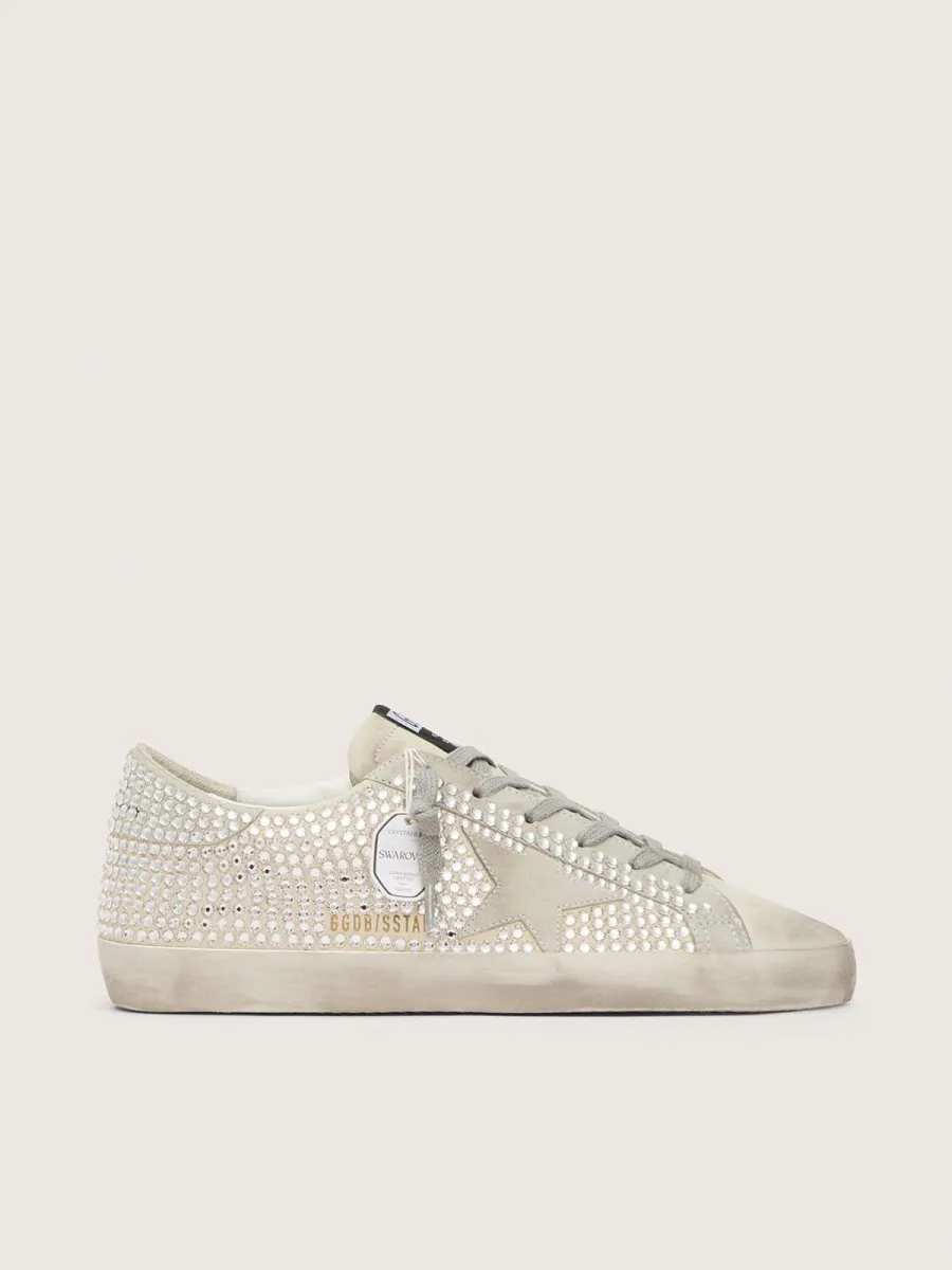 Super-Star in nabuk con cristalli Swarovski e stella in suede ghiaccio