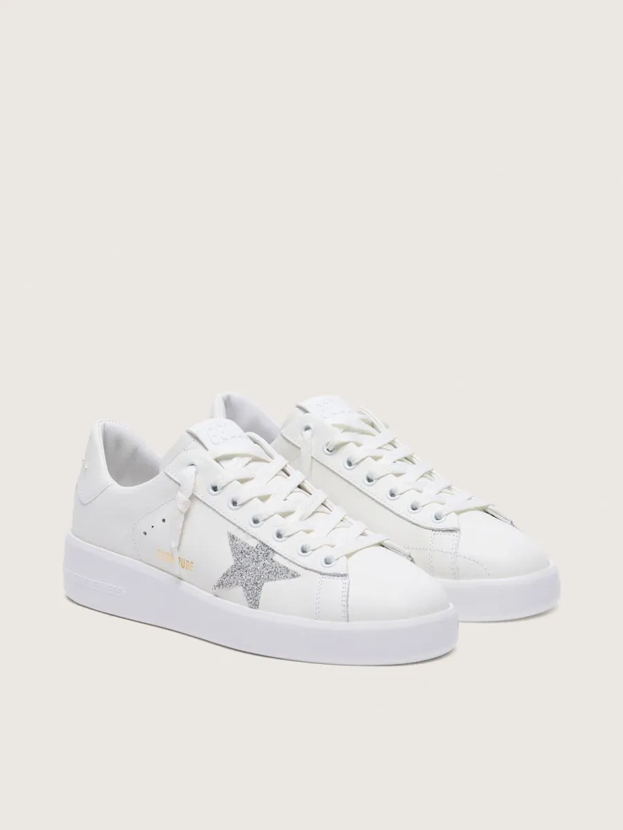 Purestar Donna in pelle bianca con stella in cristalli Swarovski argento
