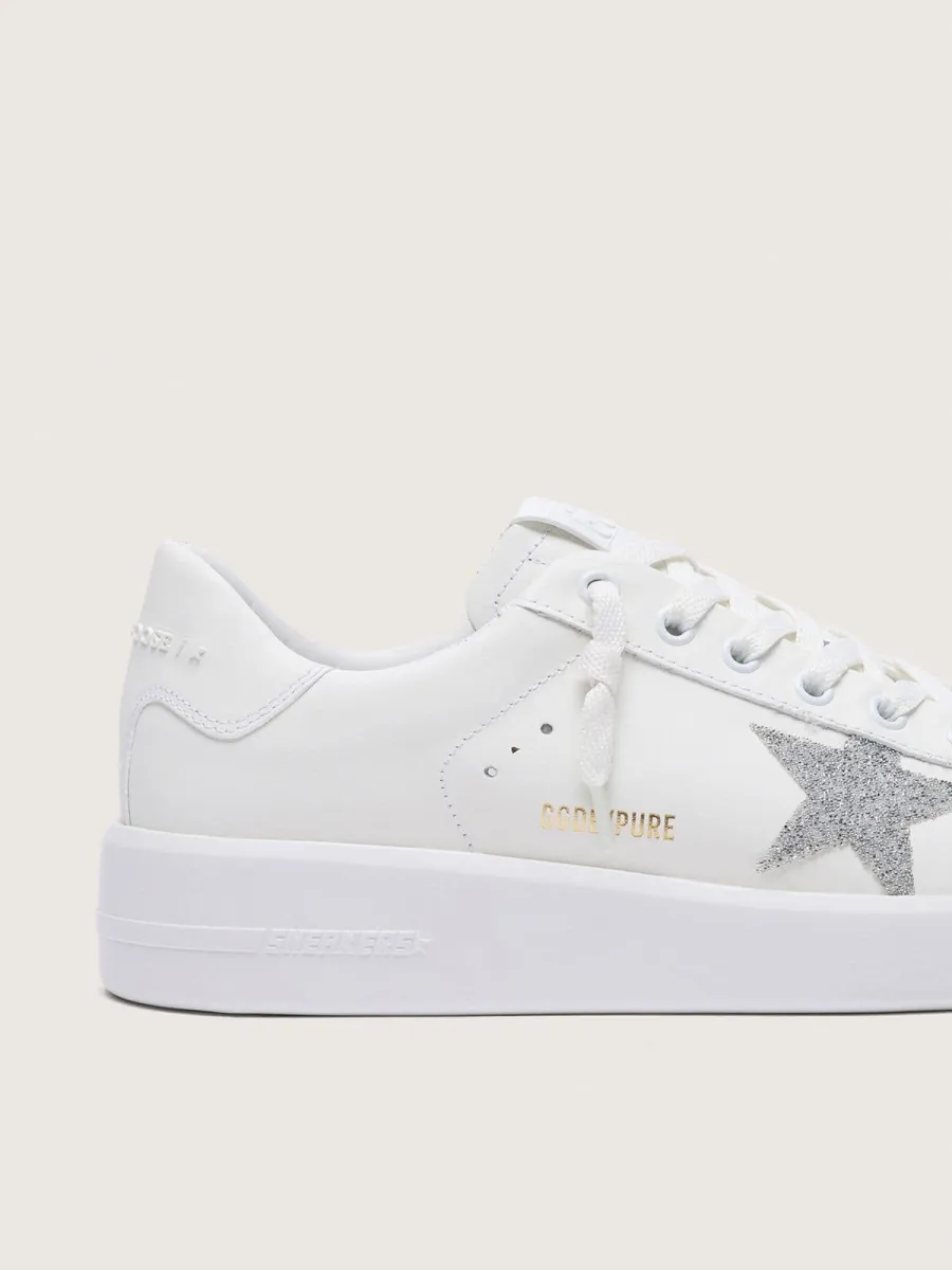 Purestar Donna in pelle bianca con stella in cristalli Swarovski argento