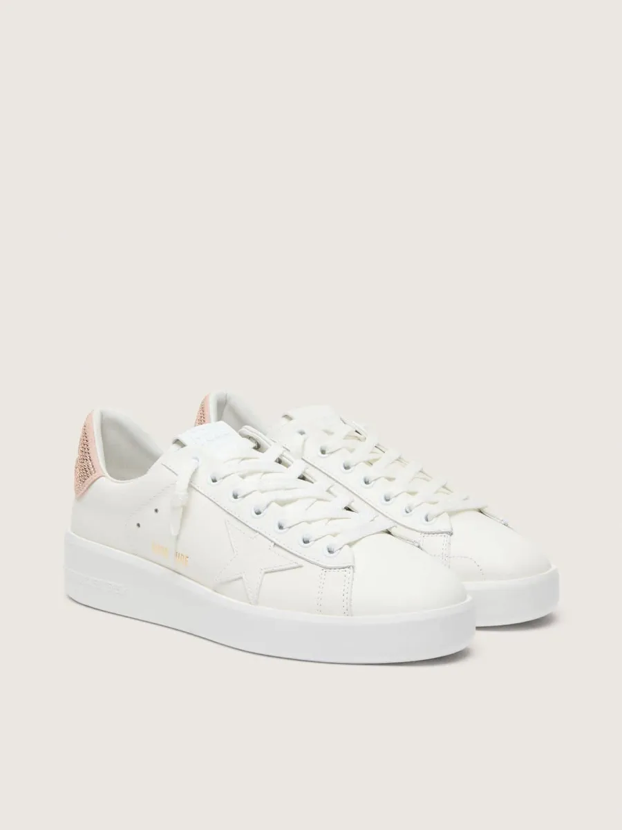 Purestar con stella in pelle e talloncino in suede con cristalli Swarovski