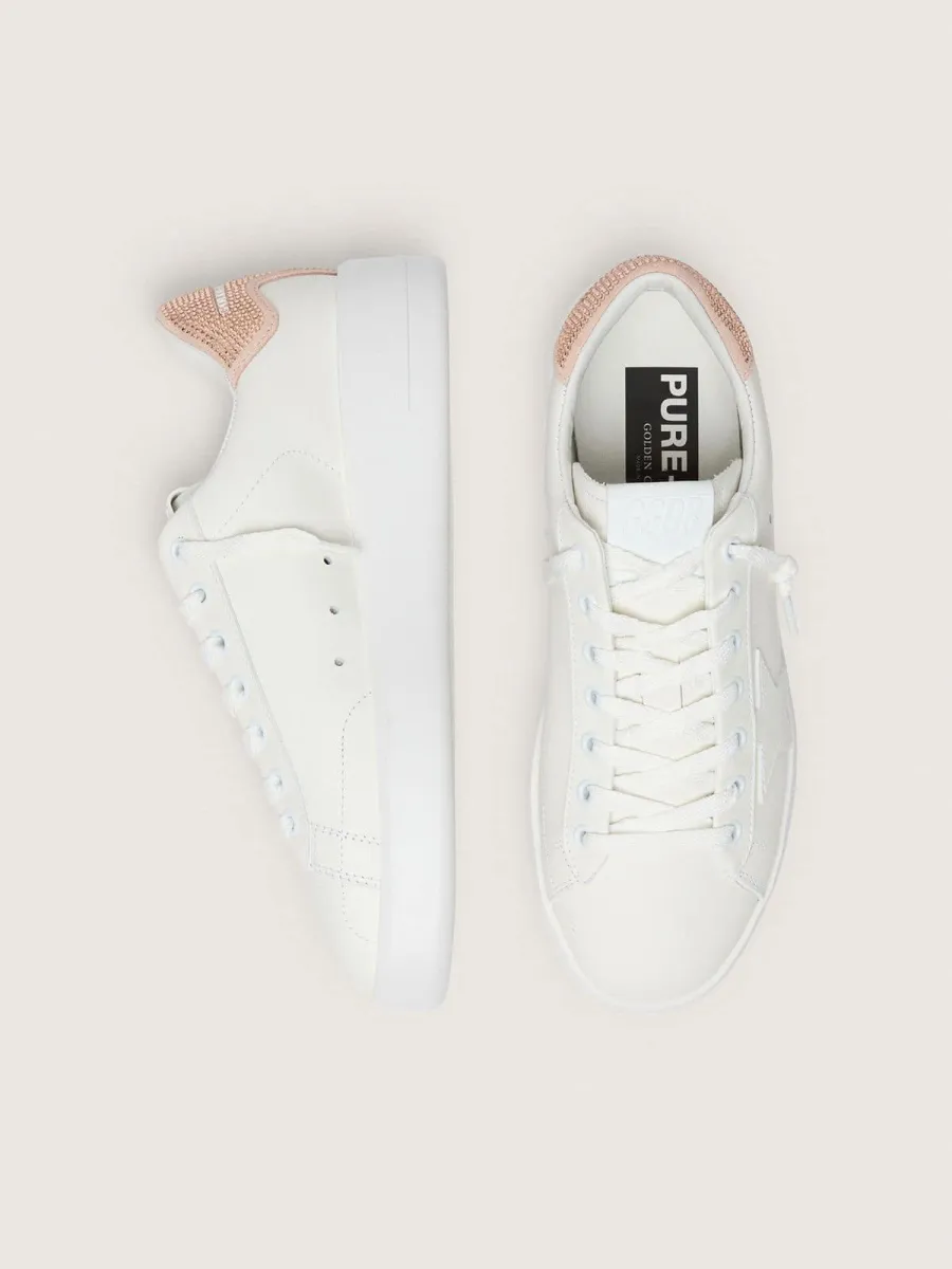Purestar con stella in pelle e talloncino in suede con cristalli Swarovski