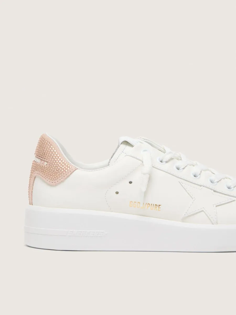 Purestar con stella in pelle e talloncino in suede con cristalli Swarovski
