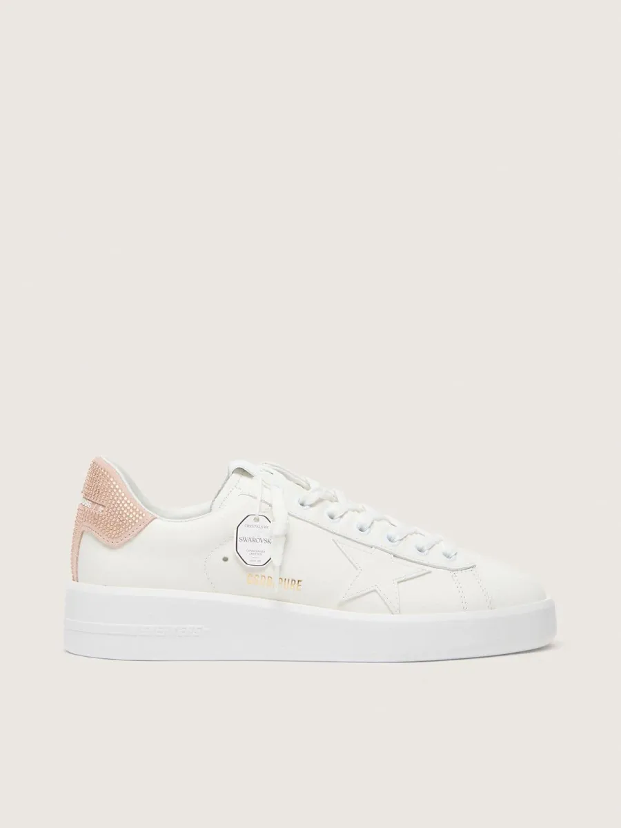 Purestar con stella in pelle e talloncino in suede con cristalli Swarovski