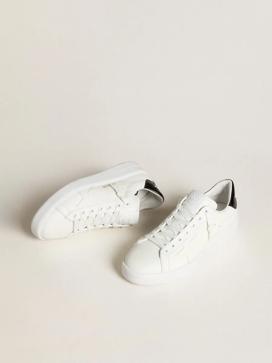 Purestar Donna con stella in pelle e talloncino in pelle verniciata nera