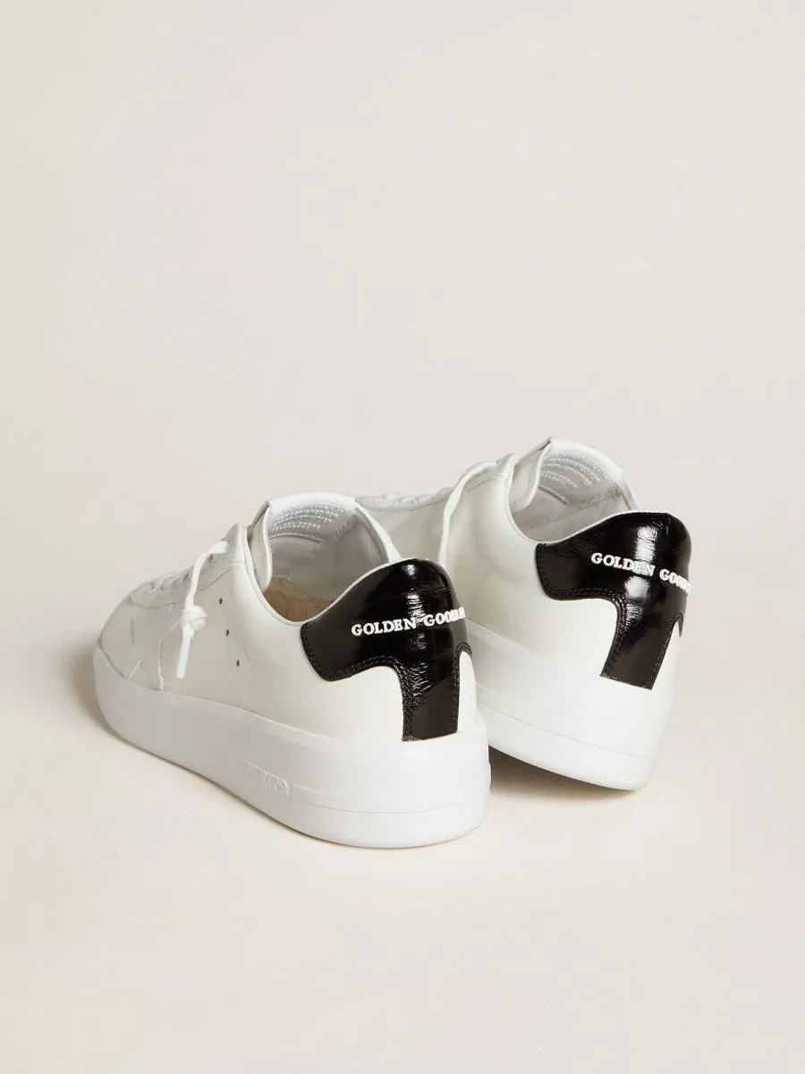 Purestar Donna con stella in pelle e talloncino in pelle verniciata nera