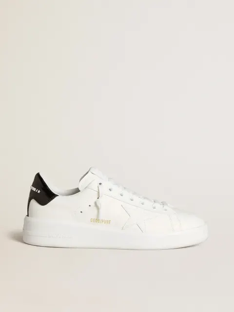 Purestar Donna con stella in pelle e talloncino in pelle verniciata nera