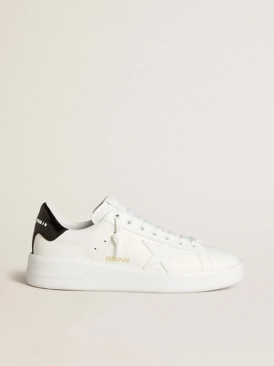 Purestar Donna con stella in pelle e talloncino in pelle verniciata nera