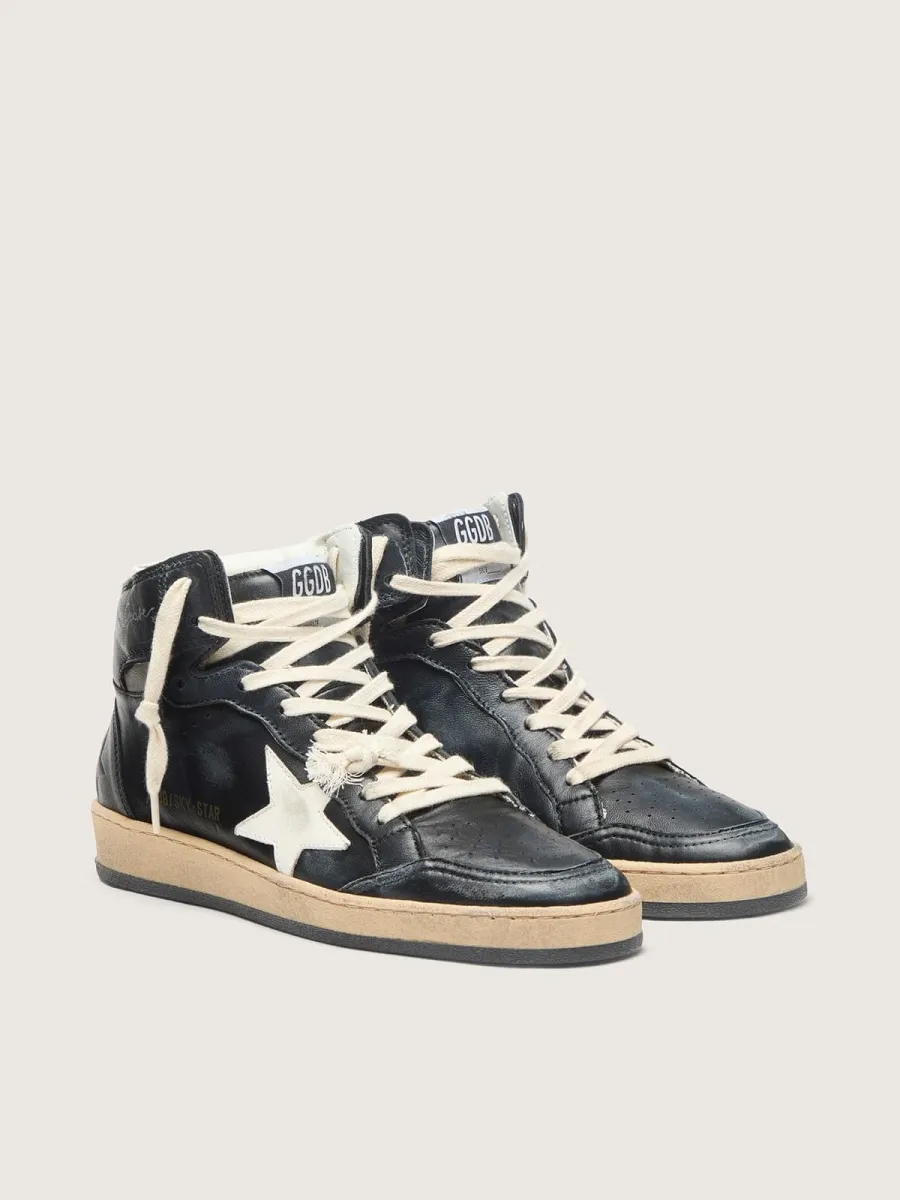 Sky-Star Donna in nappa nera con stella bianca