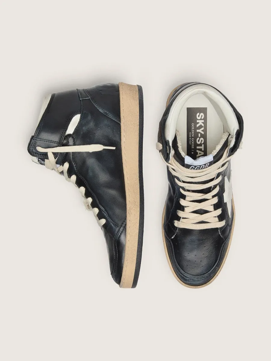 Sky-Star Donna in nappa nera con stella bianca