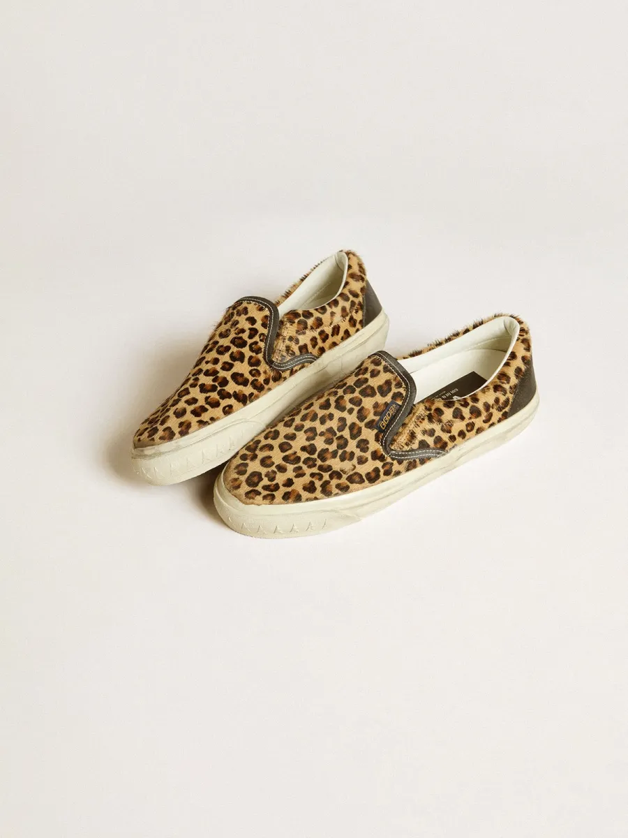 VCE Penstar Donna in cavallino leopardato con talloncino in pelle nera