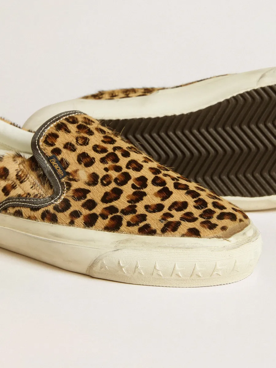 VCE Penstar Donna in cavallino leopardato con talloncino in pelle nera
