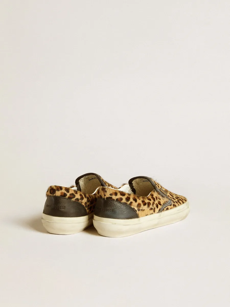 VCE Penstar Donna in cavallino leopardato con talloncino in pelle nera
