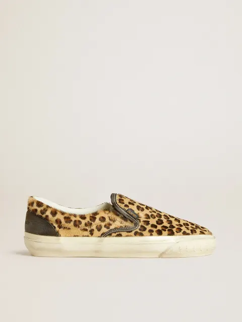 VCE Penstar Donna in cavallino leopardato con talloncino in pelle nera