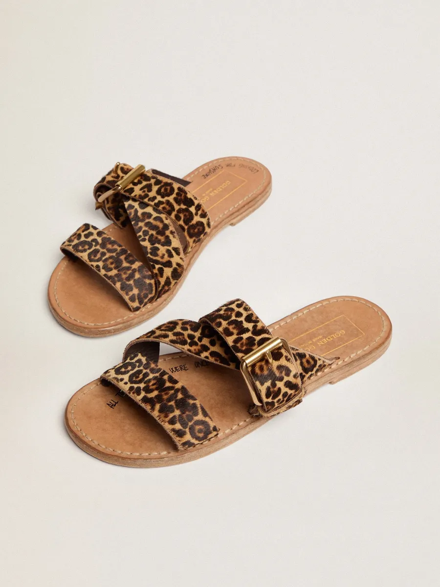Sandali bassi Margaret Donna in cavallino leopardato