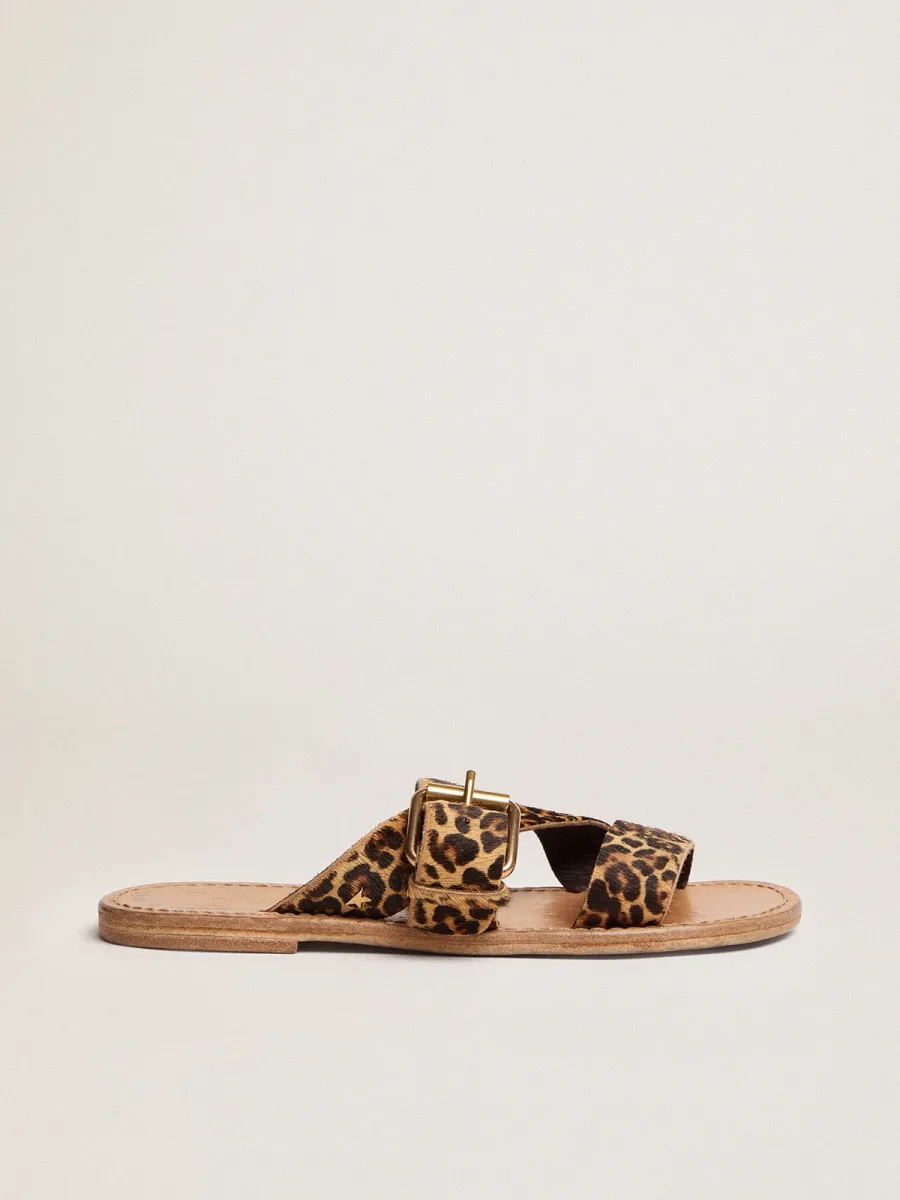 Sandali bassi Margaret Donna in cavallino leopardato