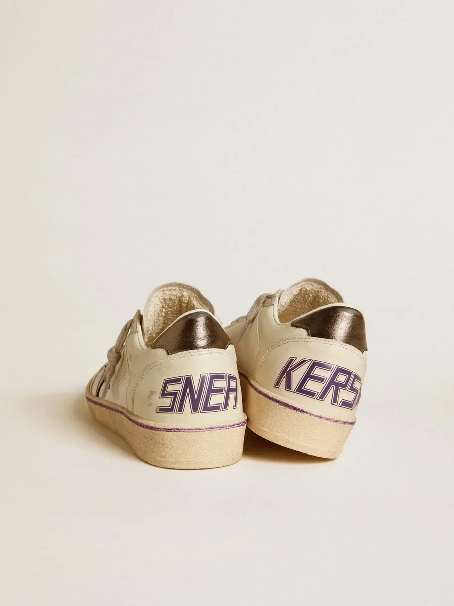 Ball Star in rete e pelle con stella e talloncino in pelle laminata