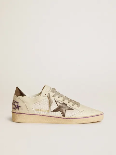 Ball Star in rete e pelle con stella e talloncino in pelle laminata