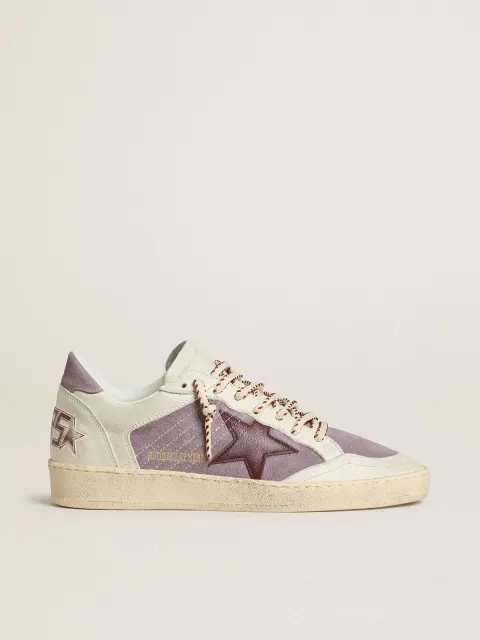 Ball Star Donna in suede lilla con stella in pelle bordeaux e talloncino in suede lilla