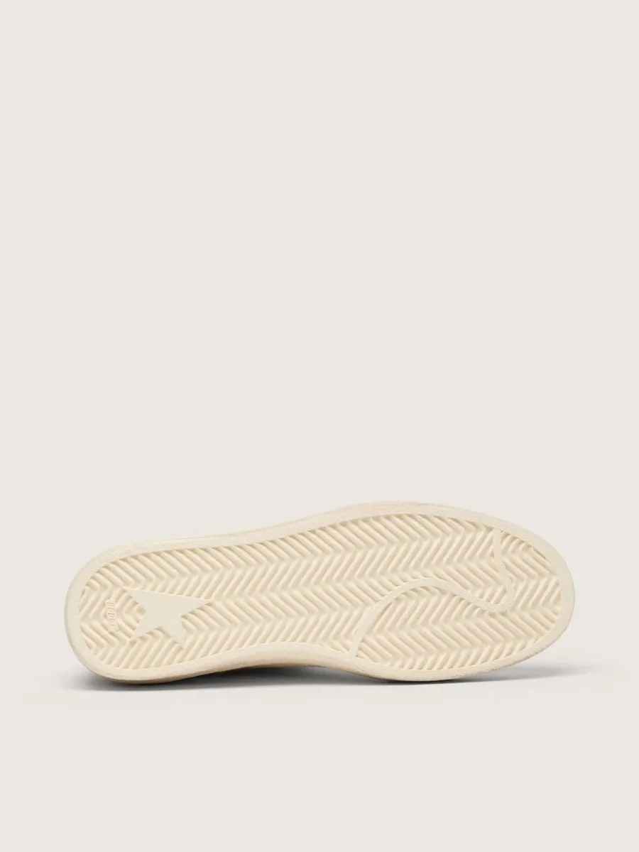 Ball Star LTD donna in suede grigio con stella blu e inserti in crochet color crema